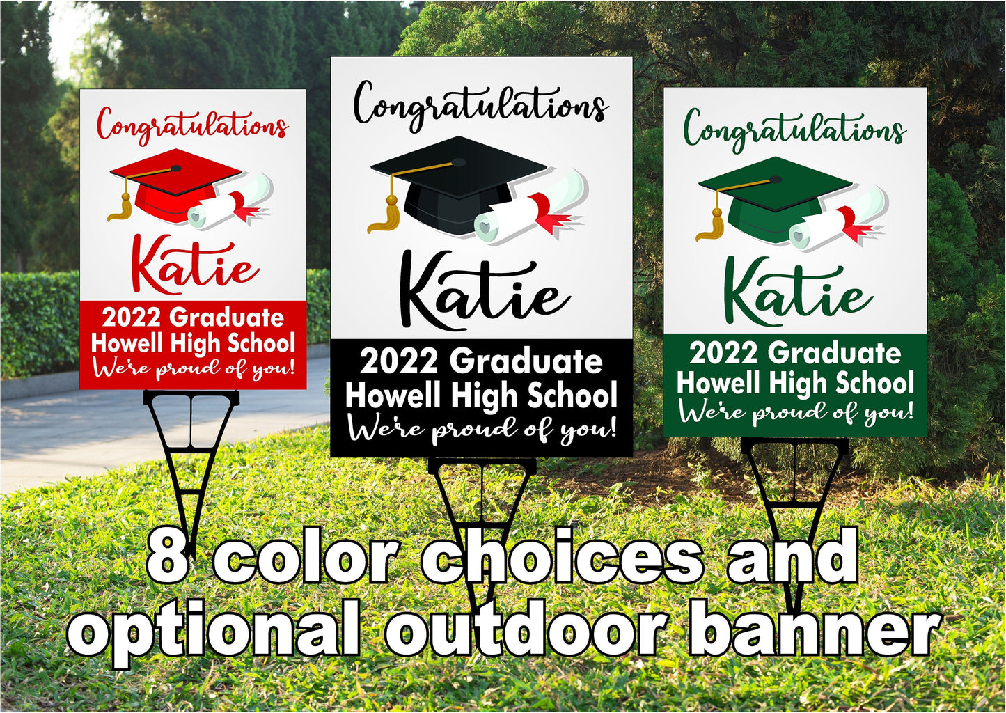 GRADUATE YARD SIGN | 2022 High School / College Senior Grad Graduation Congrats | Personalized Outdoor Lawn Card Party Decoration | YSG101