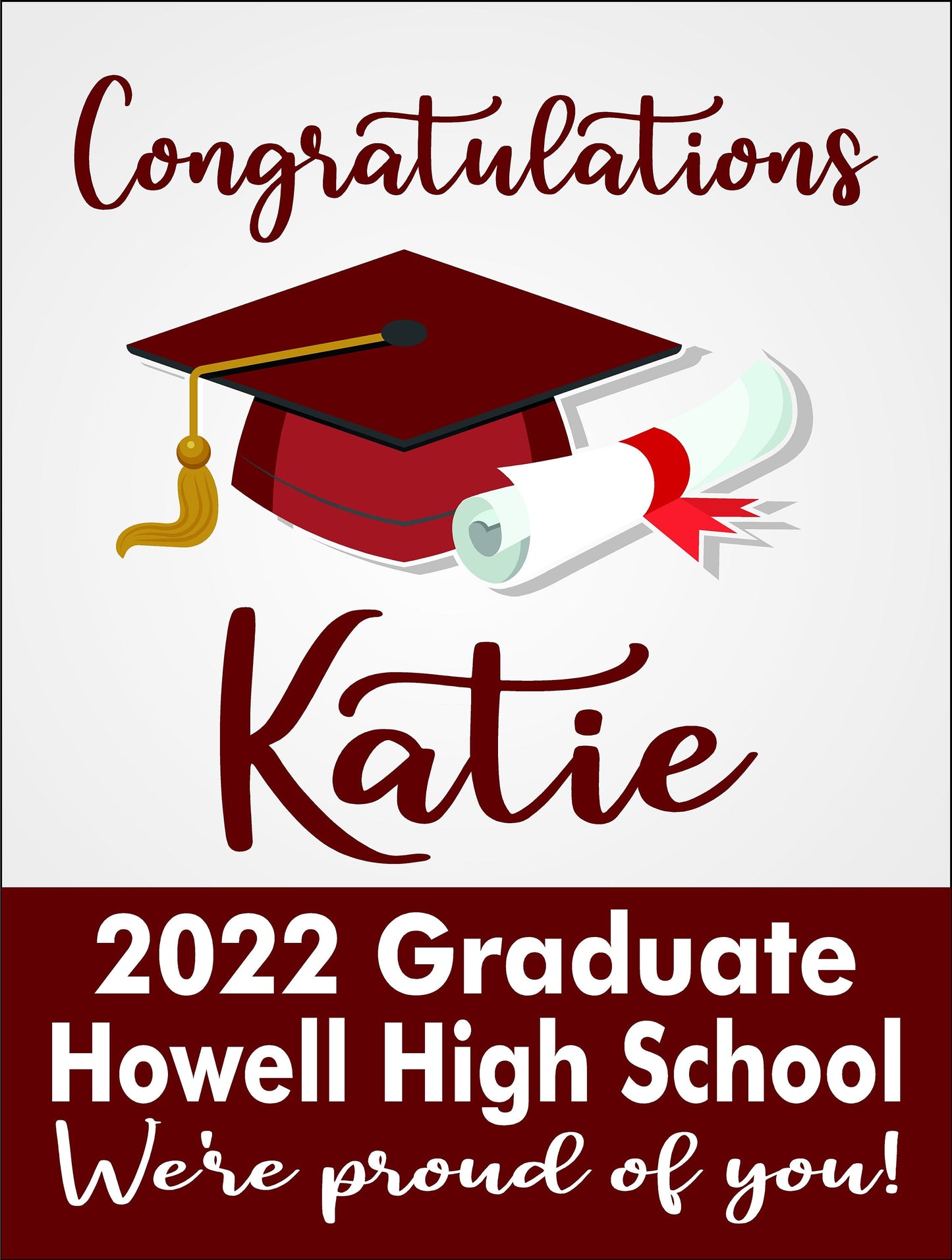 GRADUATE YARD SIGN | 2022 High School / College Senior Grad Graduation Congrats | Personalized Outdoor Lawn Card Party Decoration | YSG101