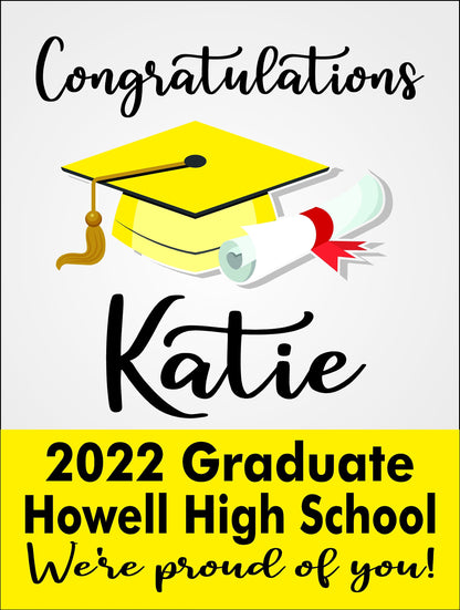 GRADUATE YARD SIGN | 2022 High School / College Senior Grad Graduation Congrats | Personalized Outdoor Lawn Card Party Decoration | YSG101