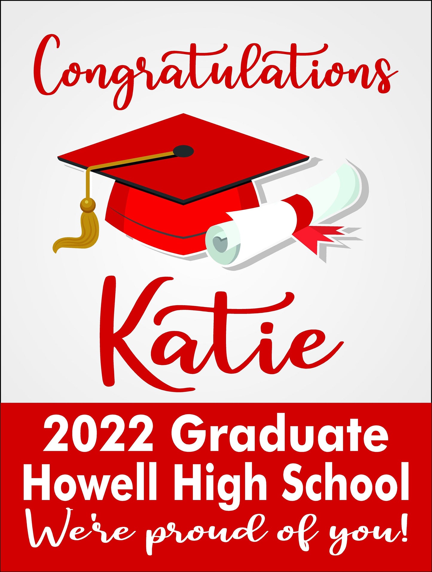 GRADUATE YARD SIGN | 2022 High School / College Senior Grad Graduation Congrats | Personalized Outdoor Lawn Card Party Decoration | YSG101