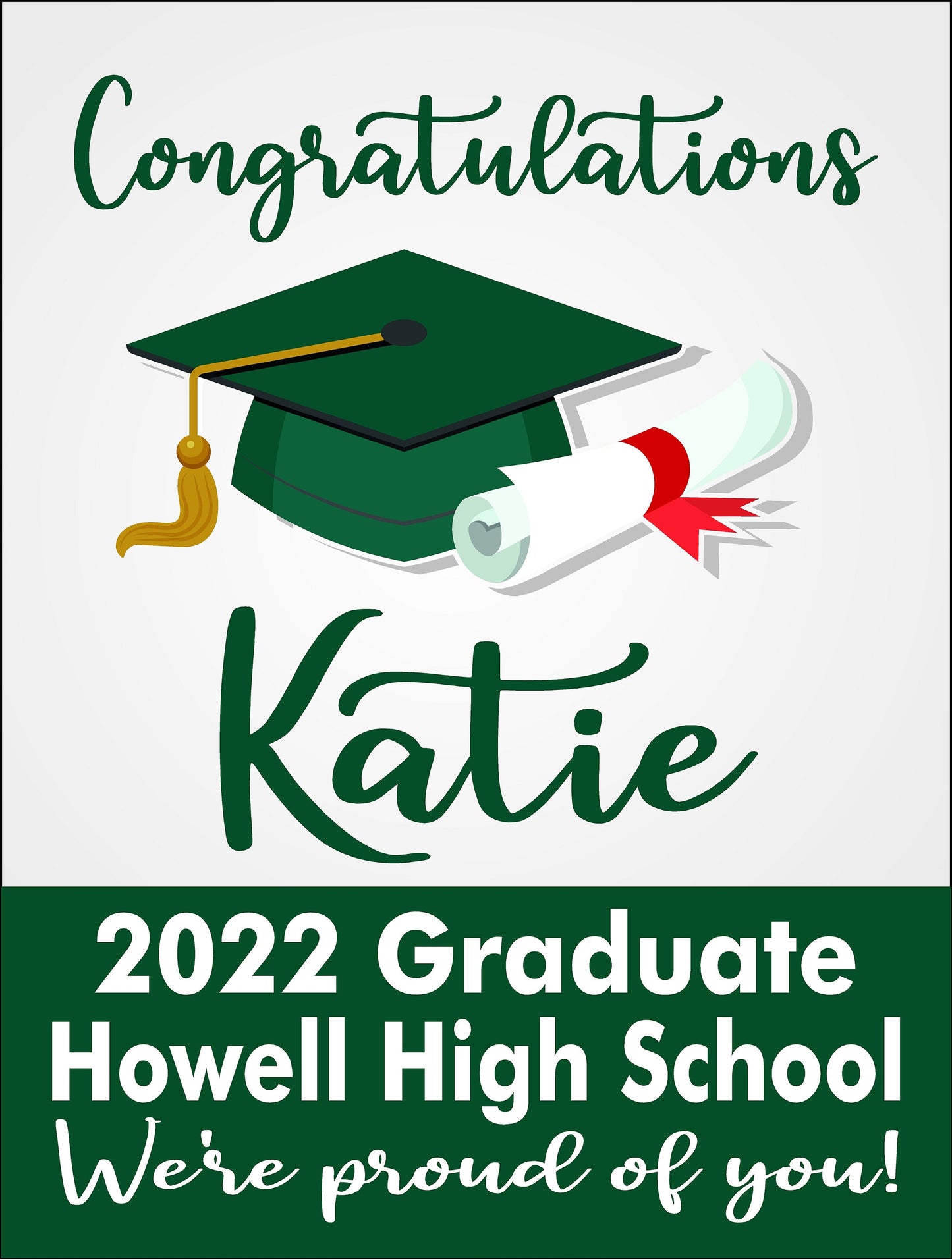 GRADUATE YARD SIGN | 2022 High School / College Senior Grad Graduation Congrats | Personalized Outdoor Lawn Card Party Decoration | YSG101