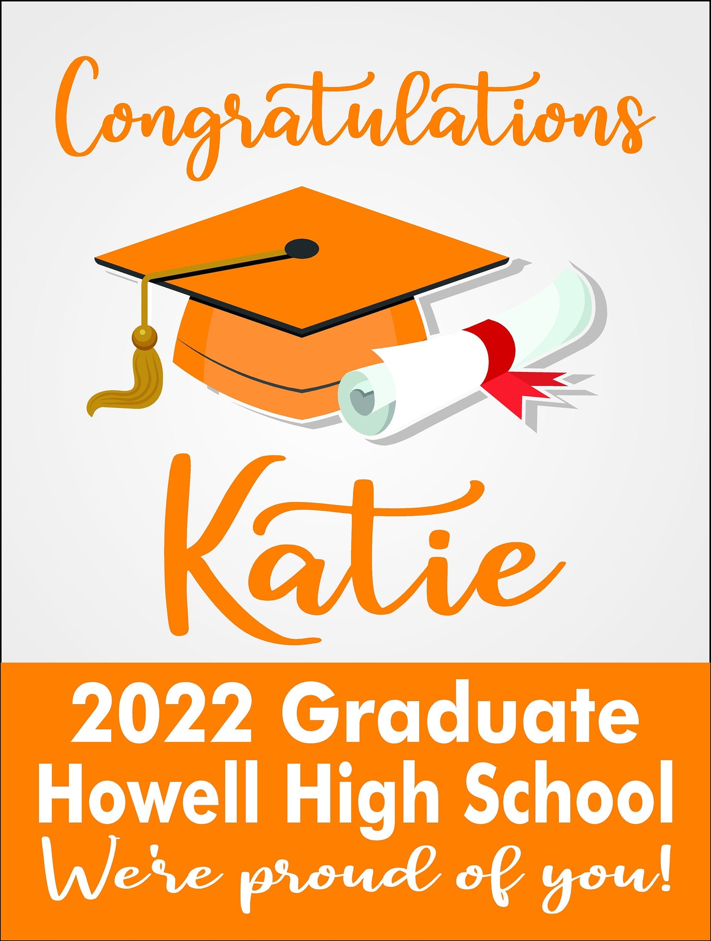 GRADUATE YARD SIGN | 2022 High School / College Senior Grad Graduation Congrats | Personalized Outdoor Lawn Card Party Decoration | YSG101