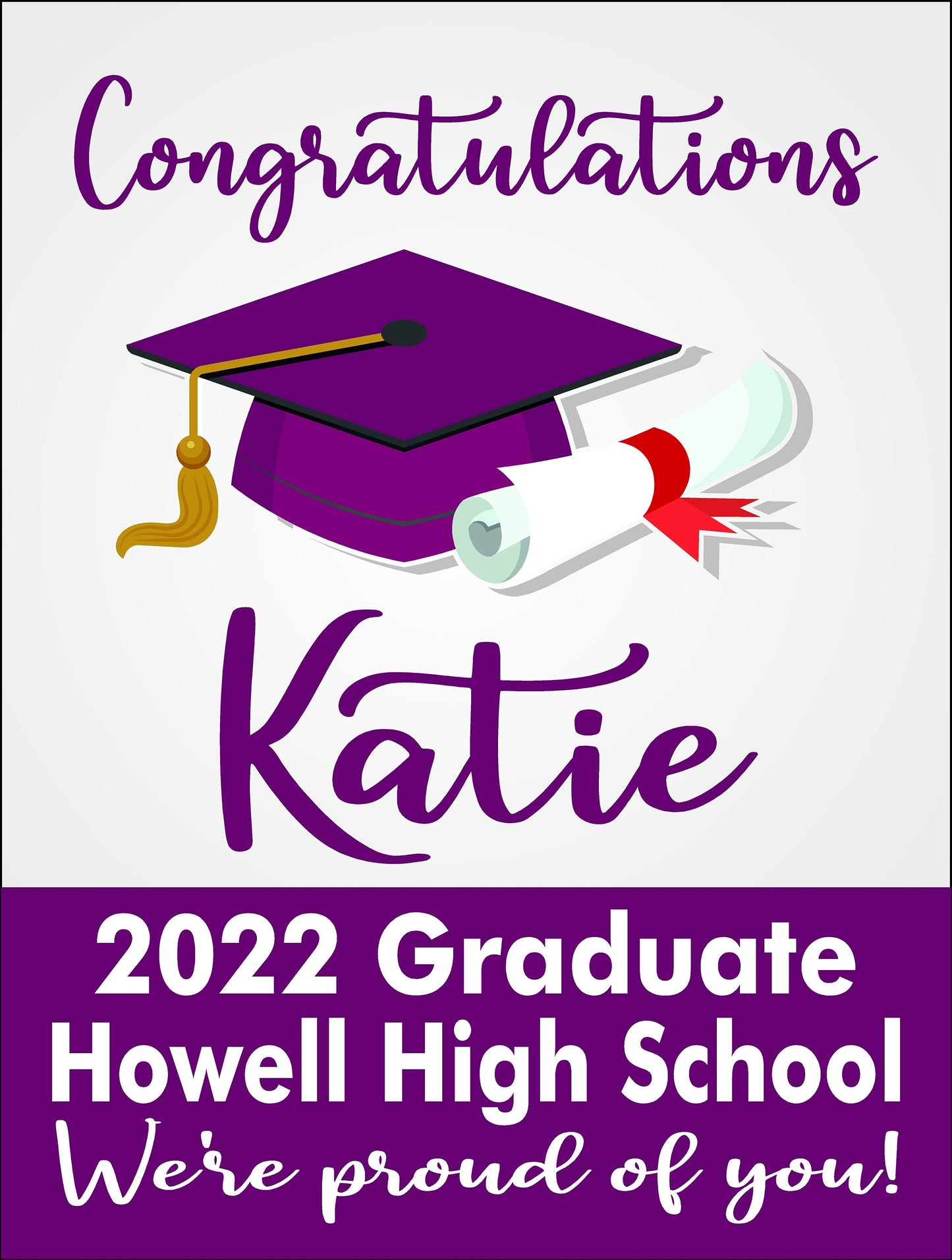 GRADUATE YARD SIGN | 2022 High School / College Senior Grad Graduation Congrats | Personalized Outdoor Lawn Card Party Decoration | YSG101