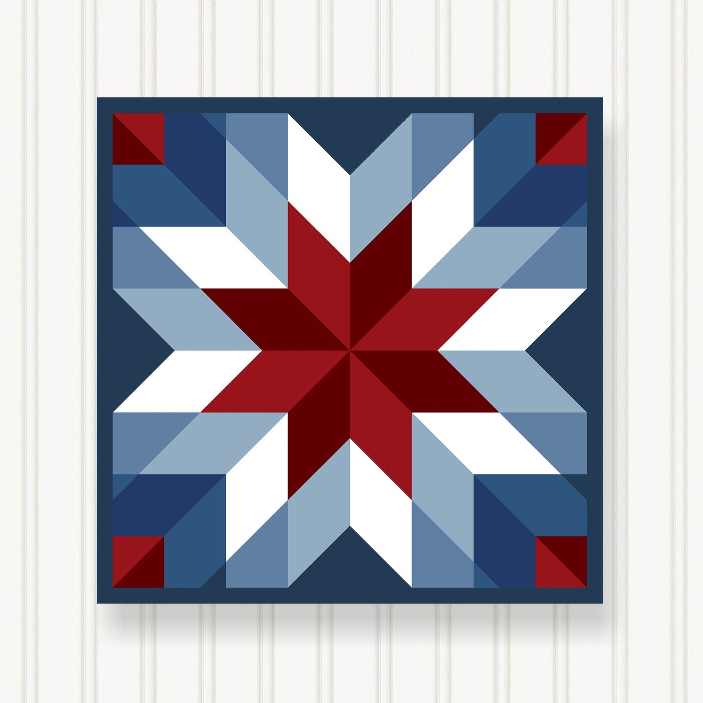 BARN QUILT Block, Beautiful Outdoor or Indoor Square, 7 Sizes, Wall Art Decor, Barn Quilt Sign, Barn Quilt Design BQ110