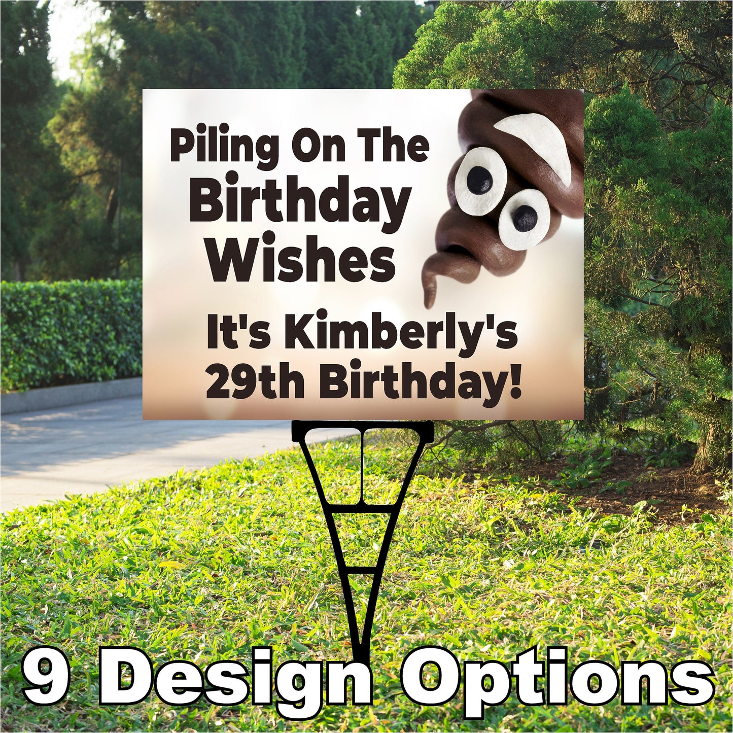 Birthday Yard Sign, Oh Crap, Holy Crap, Load of Crap, Happy Birthday Outdoor, Corrugated Plastic, inc: stake, BS135