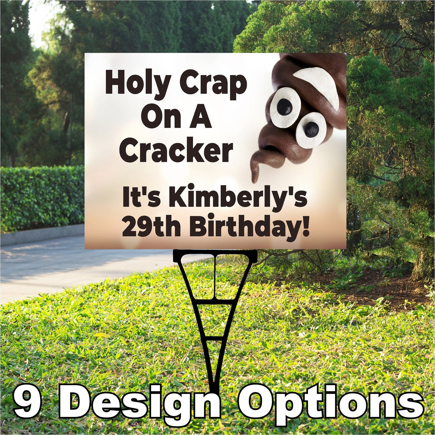 Birthday Yard Sign, Oh Crap, Holy Crap, Load of Crap, Happy Birthday Outdoor, Corrugated Plastic, inc: stake, BS135