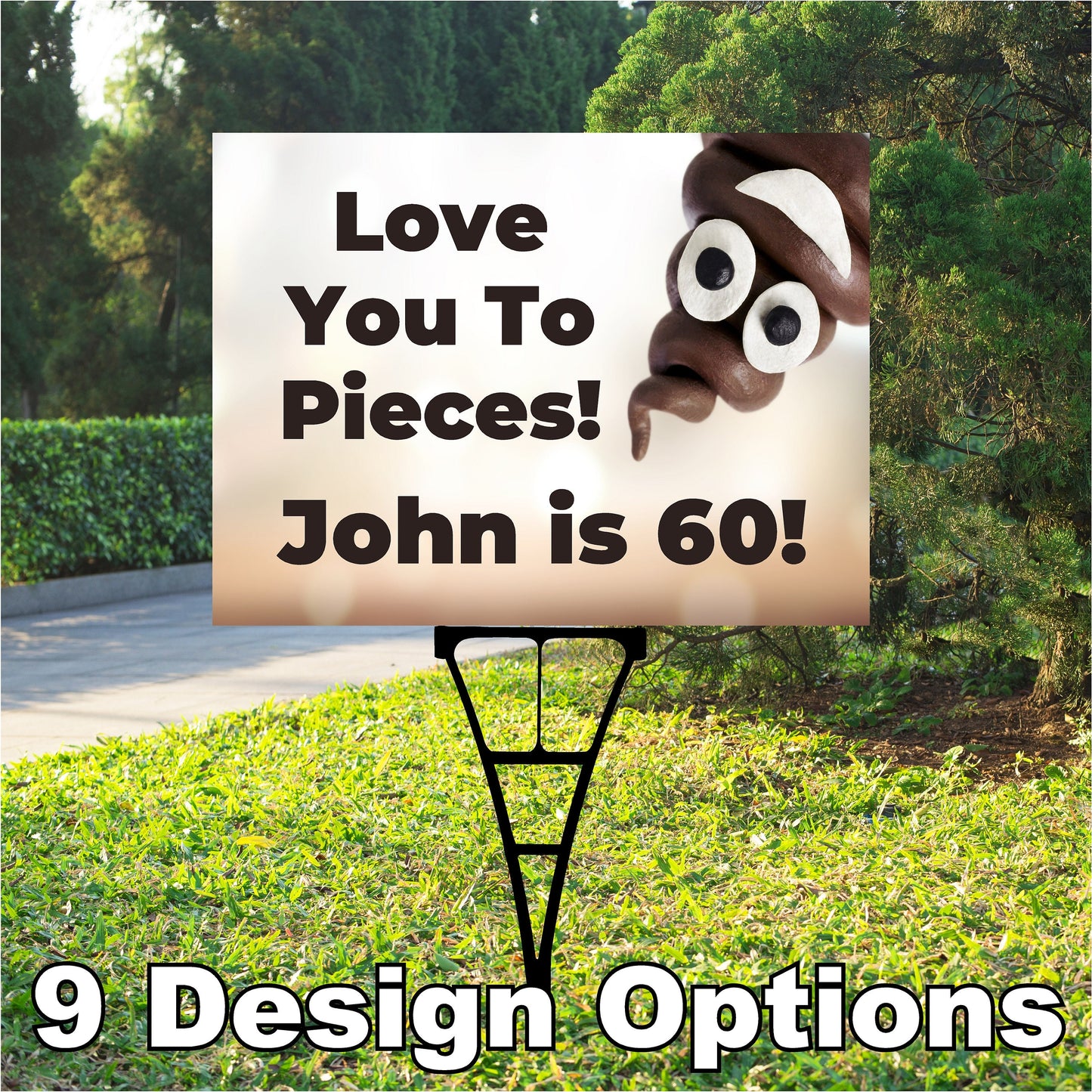 Birthday Yard Sign, Oh Crap, Holy Crap, Load of Crap,  Happy Birthday Outdoor, Corrugated Plastic, inc: stake, BS135