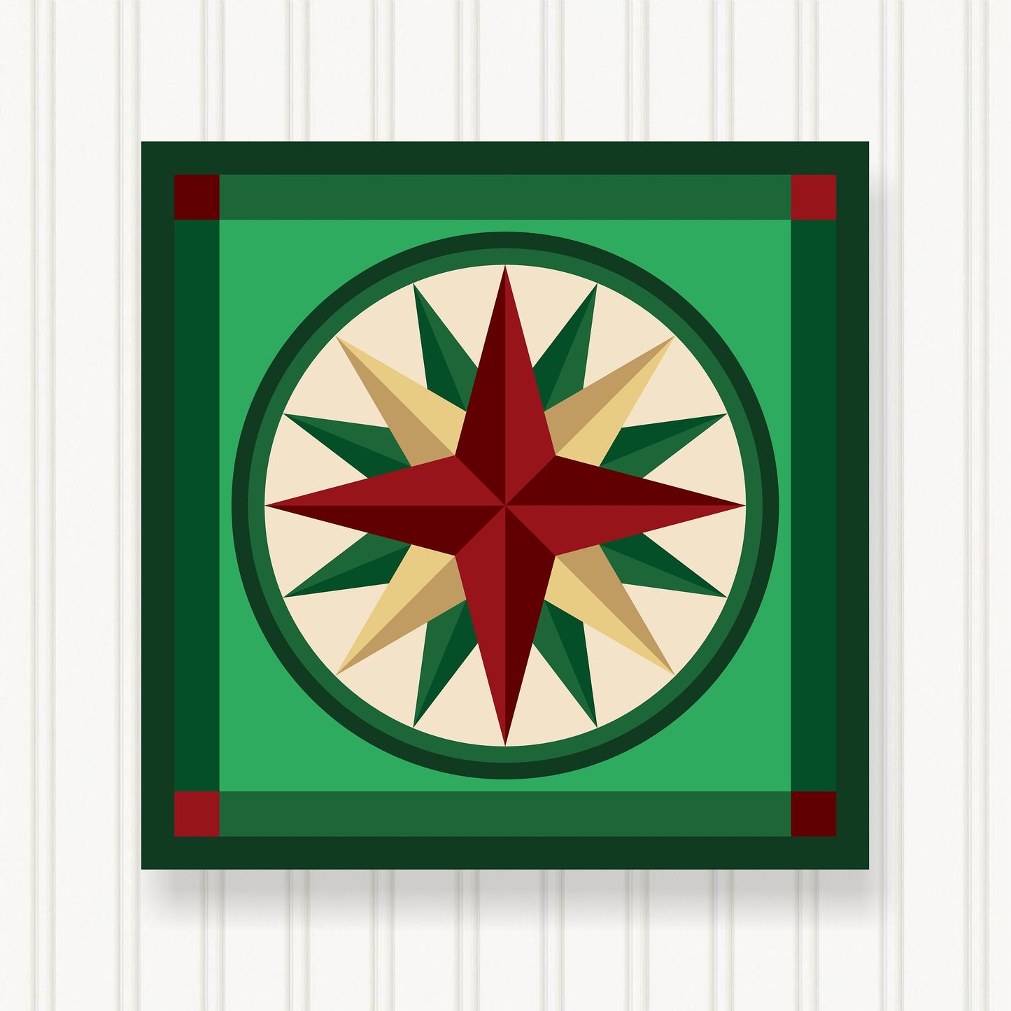 BARN QUILT Block, Beautiful Outdoor or Indoor Square, 7 Sizes, Wall Art Decor, Barn Quilt Sign, Barn Quilt Design BQ024-09