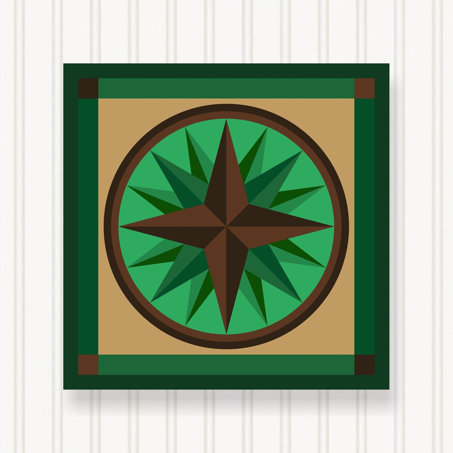 BARN QUILT Block, Beautiful Outdoor or Indoor Square, 7 Sizes, Wall Art Decor, Barn Quilt Sign, Barn Quilt Design BQ024-08