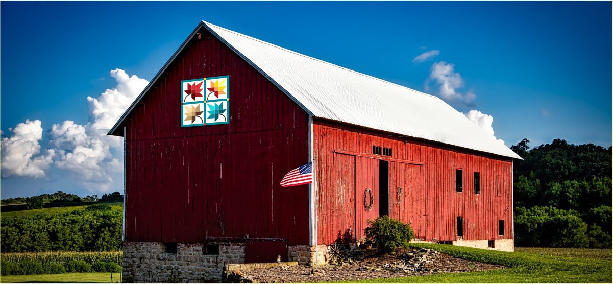 BARN QUILT Block,, 7 Beautiful Sizes, Wall Art Decor, Barn Quilt Sign, Barn Quilt Design BQ083