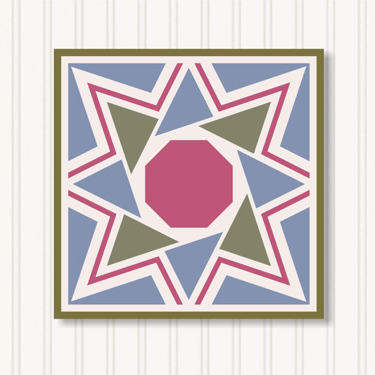Barn Quilt Wall Art, 8 Sizes, Outdoor & Indoor Square Block, Home Decor Accent, BQ065-17