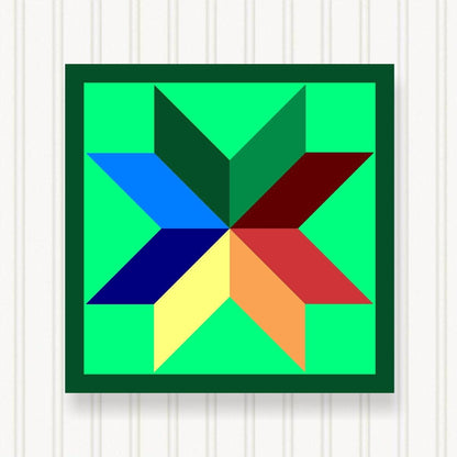 Barn Quilt Wall Art, 8 Sizes, Outdoor & Indoor Square Block, Home Decor Accent, BQ007-03