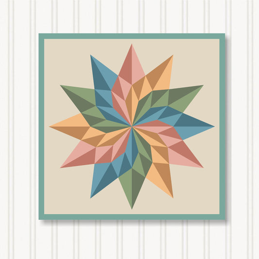 Barn Quilt Wall Art, 8 Sizes, Outdoor & Indoor Square Block, Home Decor Accent, BQ072-07