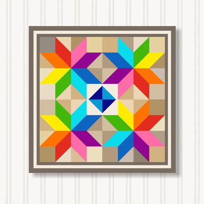 Barn Quilt Wall Art, 8 Sizes, Outdoor & Indoor Square Block, Home Decor Accent, BQ033-16