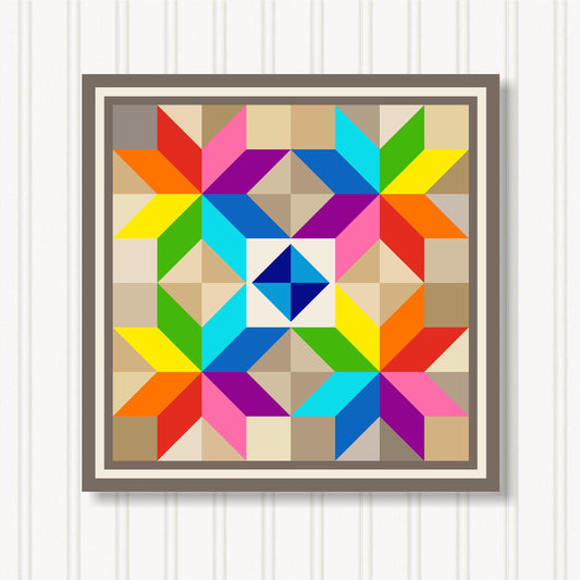 Barn Quilt Wall Art, 8 Sizes, Outdoor & Indoor Square Block, Home Decor Accent, BQ033-16