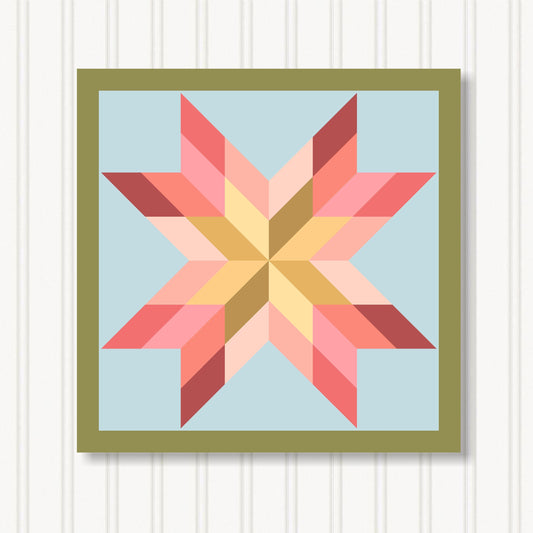 Barn Quilt Wall Art, 8 Sizes, Outdoor & Indoor Square Block, Home Decor Accent, BQ087-08