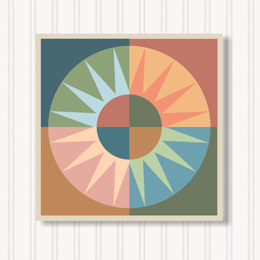 Barn Quilt Wall Art, 8 Sizes, Outdoor & Indoor Square Block, Home Decor Accent, BQ002-04