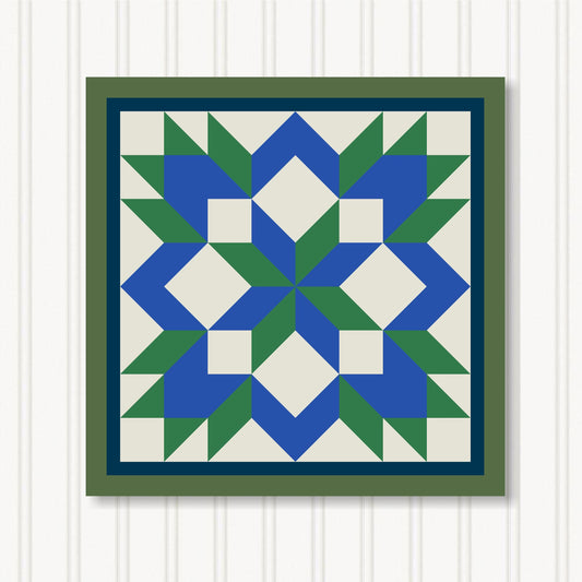 Barn Quilt Wall Art, 8 Sizes, Outdoor & Indoor Square Block, Home Decor Accent, BQ122-11