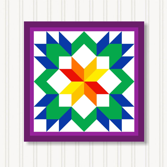 Barn Quilt Wall Art, 8 Sizes, Outdoor & Indoor Square Block, Home Decor Accent, BQ122-12