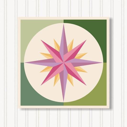 Barn Quilt Wall Art, 8 Sizes, Outdoor & Indoor Square Block, Home Decor Accent, BQ124-04