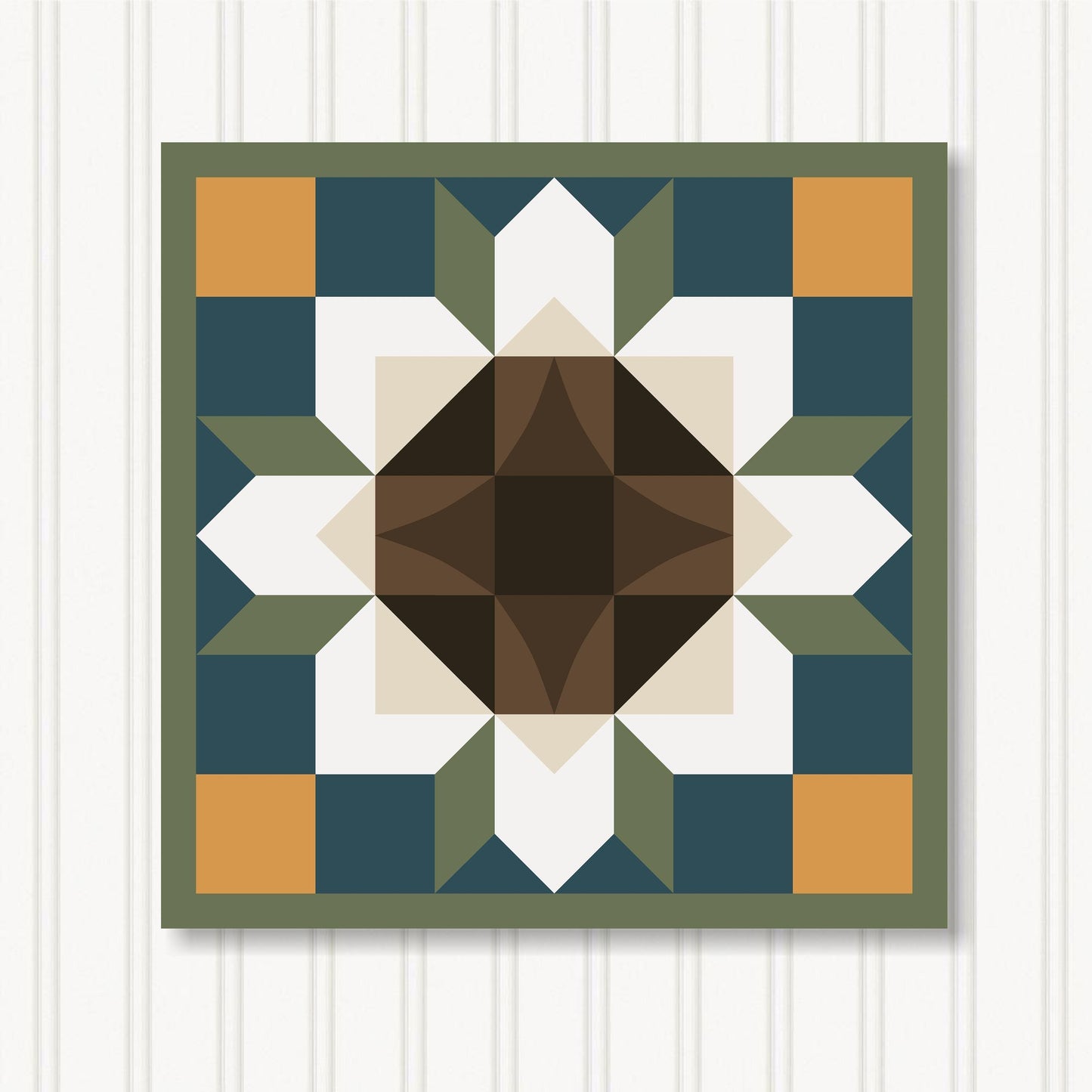 Barn Quilt Wall Art, 8 Sizes, Outdoor & Indoor Square Block, Home Decor Accent, BQ051-25