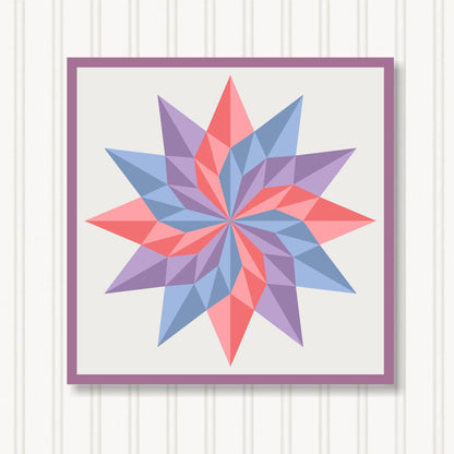 Barn Quilt Wall Art, 8 Sizes,- Indoor & Outdoor Square, Home Decor Accent, BQ072-09
