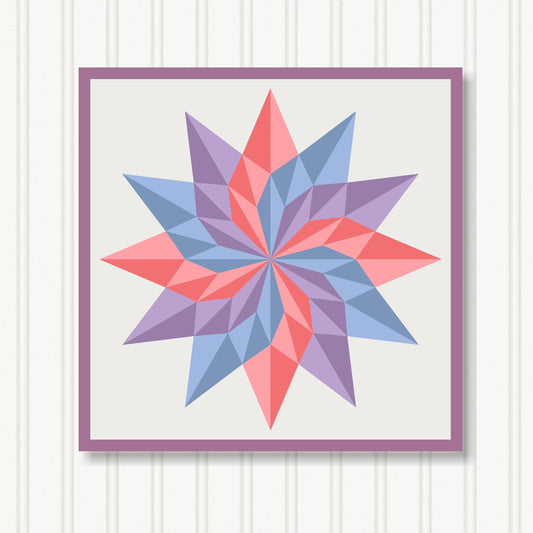 Barn Quilt Wall Art, 8 Sizes,- Indoor & Outdoor Square, Home Decor Accent, BQ072-09