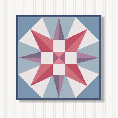 Barn Quilt Wall Art, 8 Sizes, Outdoor & Indoor Square Block, Home Decor Accent, BQ056-12