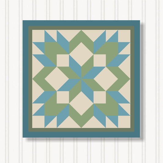 Barn Quilt Wall Art, 8 Sizes, Outdoor & Indoor Square Block, Home Decor Accent, BQ122-02