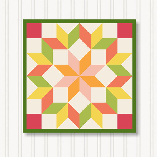 Barn Quilt Wall Art, 8 Sizes, Outdoor & Indoor Square Block, Home Decor Accent, BQ103-15