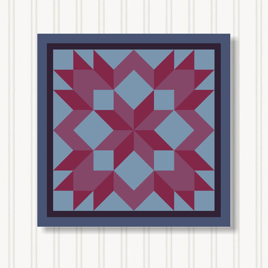 Barn Quilt Wall Art, 8 Sizes, Outdoor & Indoor Square Block, Home Decor Accent, BQ122-10