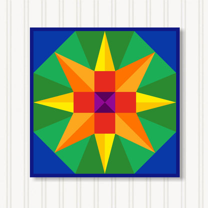 Barn Quilt Wall Art, 8 Sizes, Outdoor & Indoor Square Block, Home Decor Accent, BQ056-18