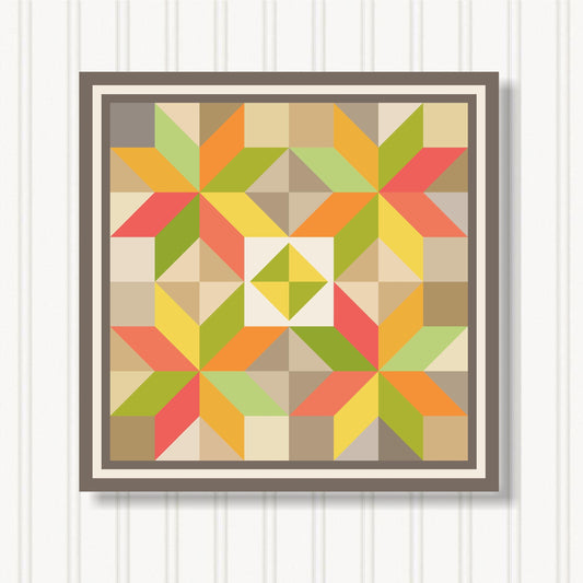 Barn Quilt Wall Art, 8 Sizes, Outdoor & Indoor Square Block, Home Decor Accent, BQ033-23