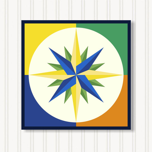 Barn Quilt Wall Art, 8 Sizes, Outdoor & Indoor Square Block, Home Decor Accent, BQ124-06