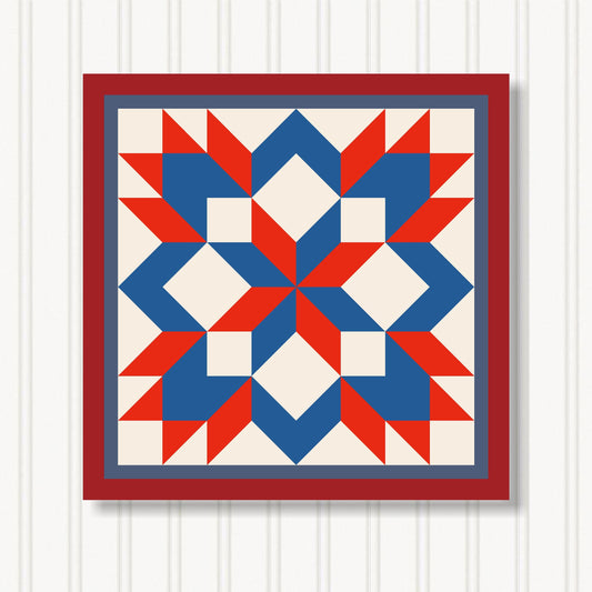 Barn Quilt Wall Art, 8 Sizes, Outdoor & Indoor Square Block, Home Decor Accent, BQ122-04