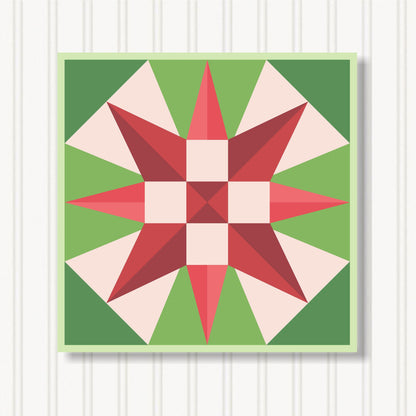 Barn Quilt Wall Art, 8 Sizes, Outdoor & Indoor Square Block, Home Decor Accent, BQ056-17