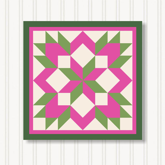 Barn Quilt Wall Art, 8 Sizes, Outdoor & Indoor Square Block, Home Decor Accent, BQ122-07