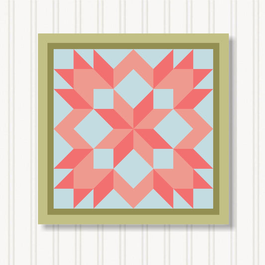 Barn Quilt Wall Art, 8 Sizes, Outdoor & Indoor Square Block, Home Decor Accent, BQ122-15