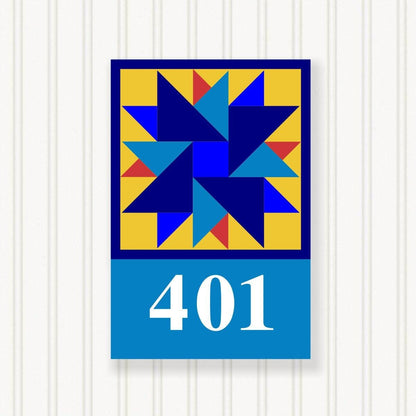 Barn Quilt Address Number / Sign - Premium Quality (No Wood) - Choose any of our patterns - Beautiful and Maintenance-Free