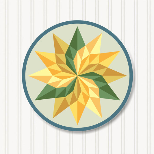 Round Barn Quilt, 6 Sizes, Beautiful Outdoor Wall Art Decor, BQR072-08