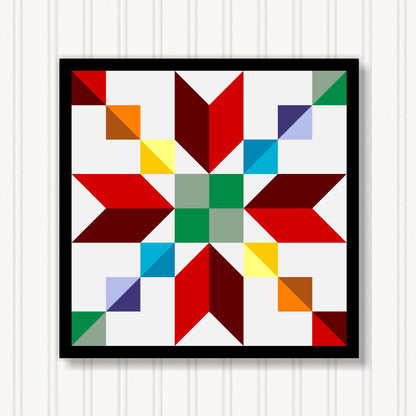 Barn Quilt Wall Art, 8 Sizes, Outdoor & Indoor Square Block, Home Decor Accent, BQ119