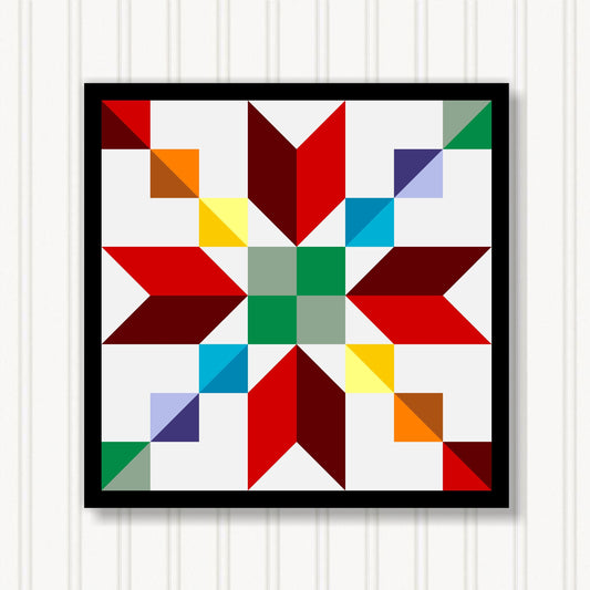 Barn Quilt Wall Art, 8 Sizes, Outdoor & Indoor Square Block, Home Decor Accent, BQ119