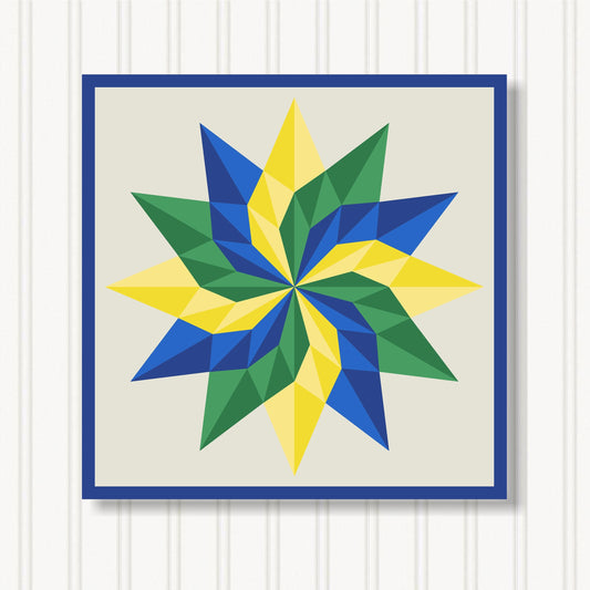 Barn Quilt Wall Art, 8 Sizes, Outdoor & Indoor Square Block, Home Decor Accent, BQ072-16