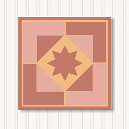 Barn Quilt Wall Art, 8 Sizes, Outdoor & Indoor Square Block, Home Decor Accent, BQ066-08