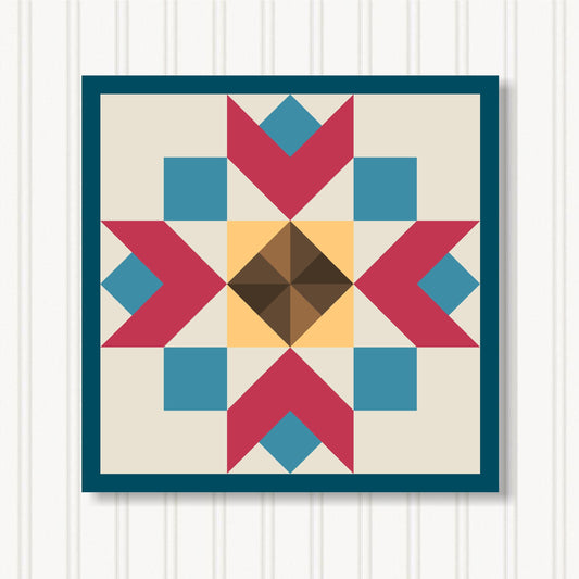 Barn Quilt Wall Art, 8 Sizes, Outdoor & Indoor Square Block, Home Decor Accent, BQ130-13