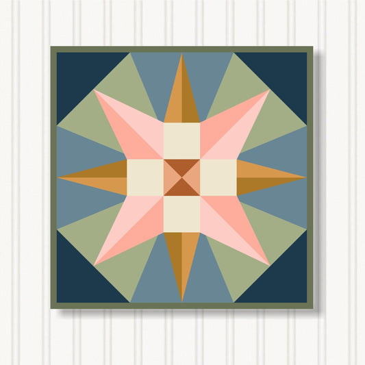 Barn Quilt Wall Art, 8 Sizes, Outdoor & Indoor Square Block, Home Decor Accent, BQ056-19