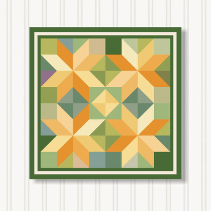 Barn Quilt Wall Art, 8 Sizes, Outdoor & Indoor Square Block, Home Decor Accent, BQ033-08