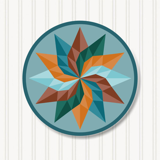 Round Barn Quilt, 6 Sizes, Beautiful Outdoor Wall Art Decor, BQR072-15