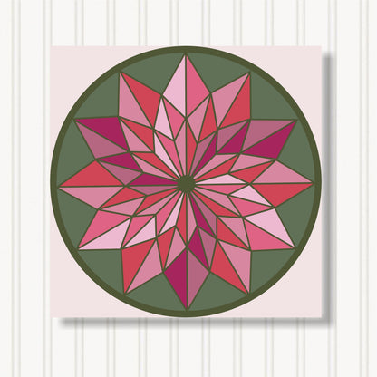 Barn Quilt Wall Art, 8 Sizes, Outdoor & Indoor Square Block, Home Decor Accent, BQ058-04