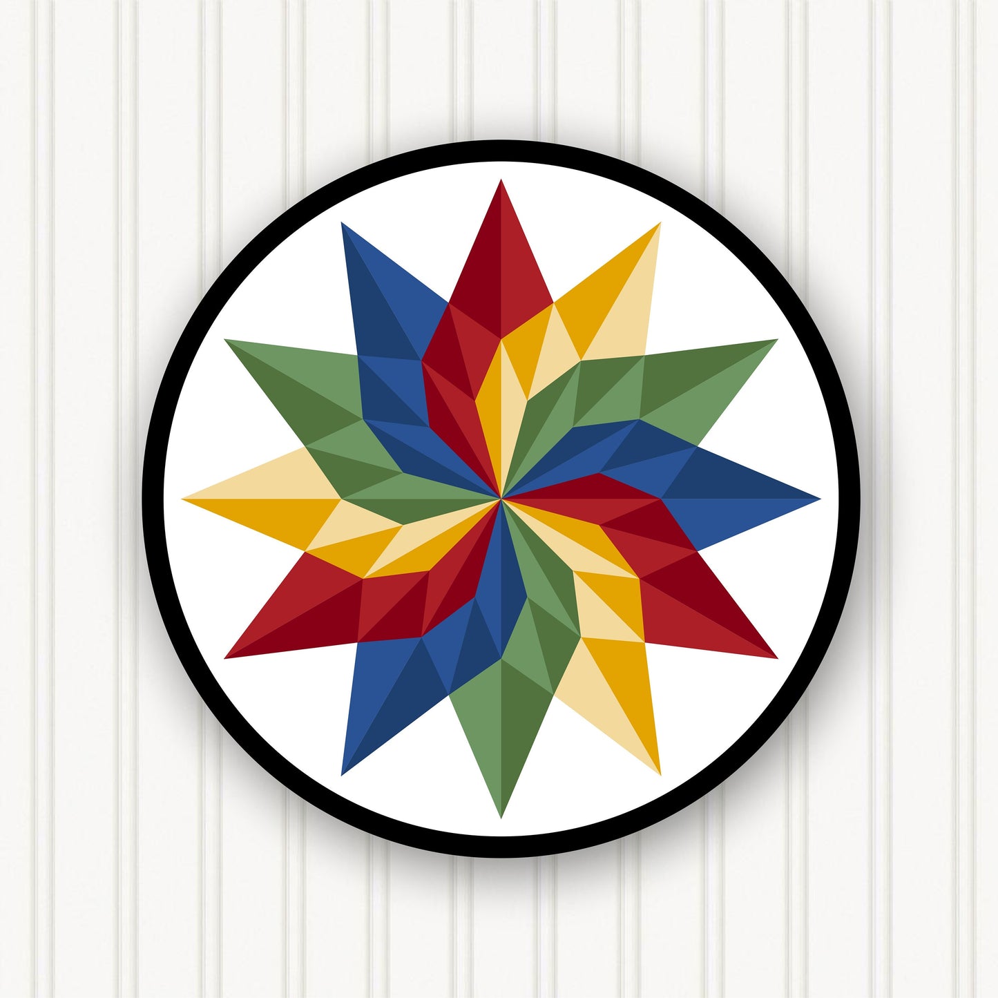 Round Barn Quilt, 6 Sizes, Beautiful Outdoor Wall Art Decor, BQR072-05